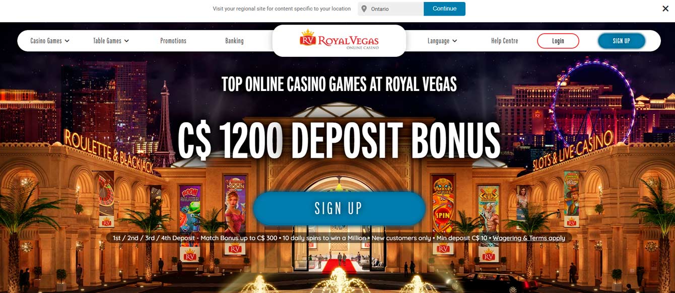 online casino Royal Vegas screen